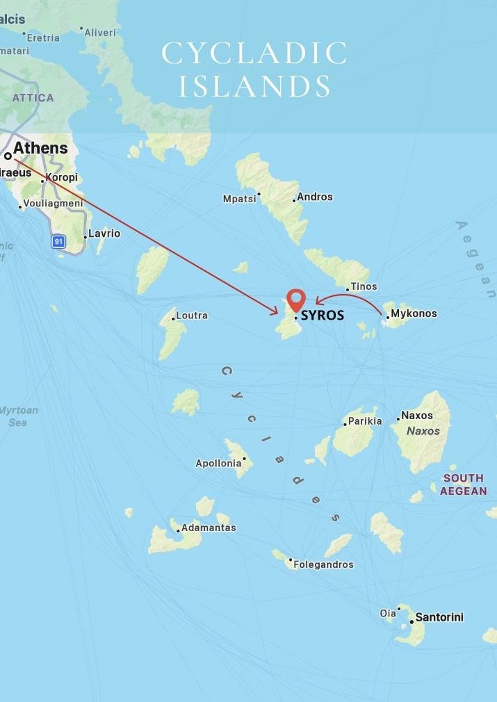 Komito map Cyclades Komito map Cyclades