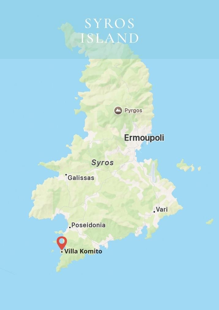 Komito map Syros Komito map Syros